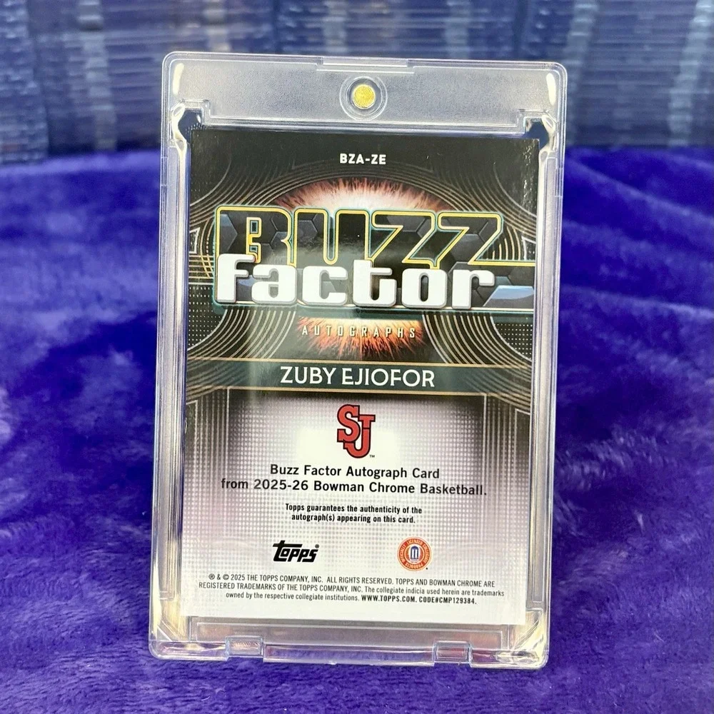Zuby Ejiofor 2025-26 Bowman Basketball Buzz Factor Auto St Johns Gold /50 BZA-ZE
